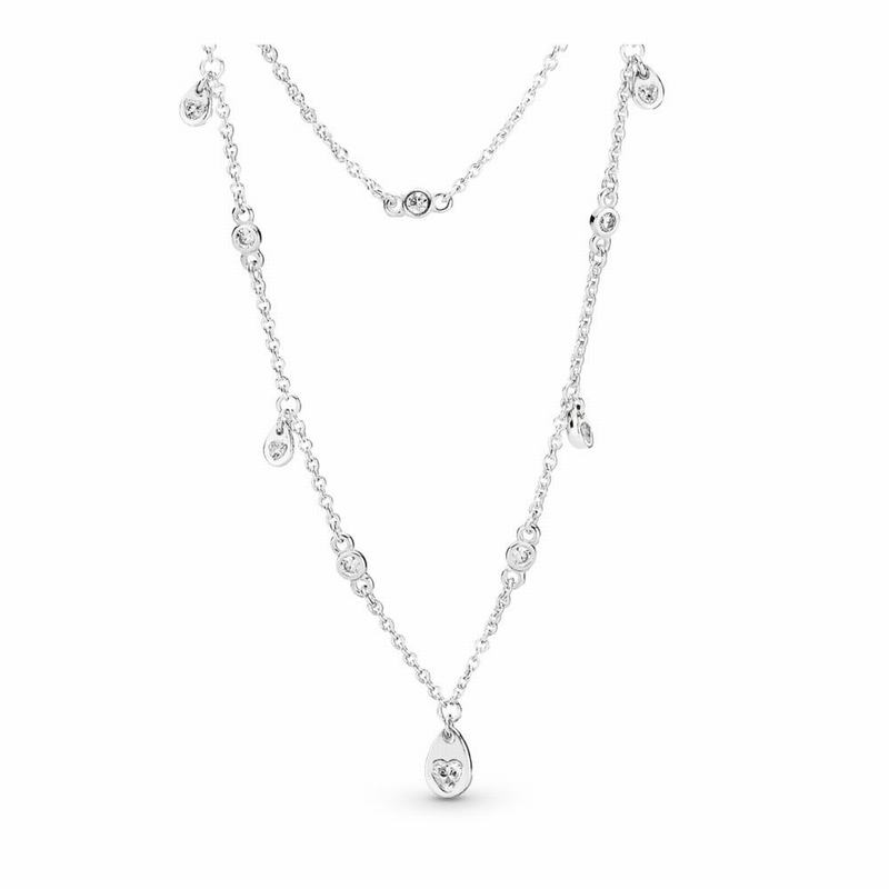 Pandora Chandelier Droplets Necklace Ireland - Sterling Silver/Cubic Zirconia - 982047VLJ